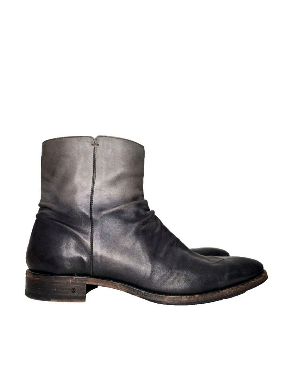 John Varvatos Collection Morrison Sharpei Grey Ombre Leather Boot 11